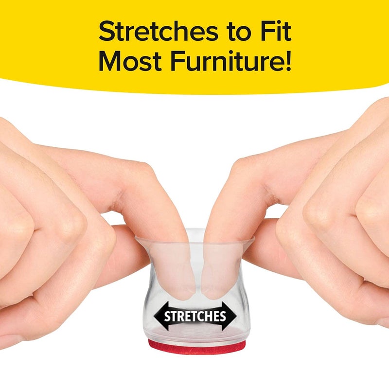 روبي أغطية كراسي روبي الصغيرة المنزلقة كما رأيتموها على التلفزيون - أغطية كراسي فاخرة تحمي الأرضيات الخشبية والبلاط - قابلة للتمدد - تناسب أحجام أرجل الأثاث الصغيرة ومعظم الأشكال - تنزلق الكراسي بسلاسة وهدوء - عبوة من 8 قطع - Image 5